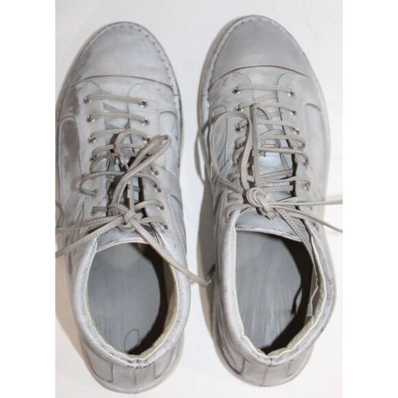 Marsell Shoes Mens 40 Gomme Silver Metal Leather Loafer Minimalist Lace Up Italy